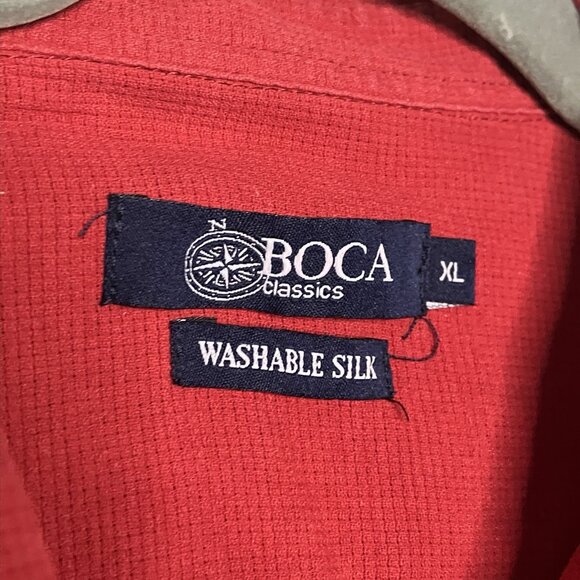 Vintage Boca Silk Hawaiian Shirt Mens XL L Short Sleeve Camp Button Up - Picture 4 of 7